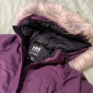 Helly Hansen Deep Purple Jacket with Faux Fur Trim